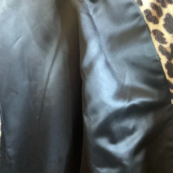 Vintage 60s Leopard Peacoat faux Fur size large 12 14 - Picture 4 of 14